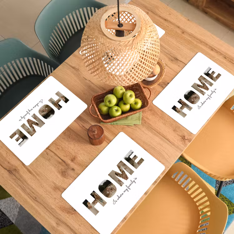 Gepersonaliseerde placemat - 6 stuks - Home - Lettercollage — 6