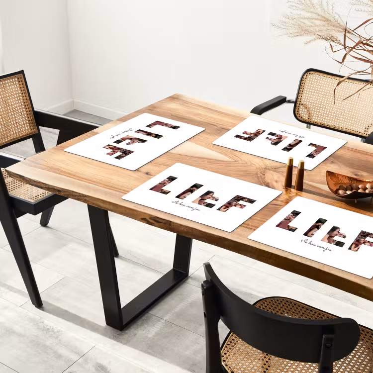 Gepersonaliseerde placemat - 6 stuks - Lief - Lettercollage — 5