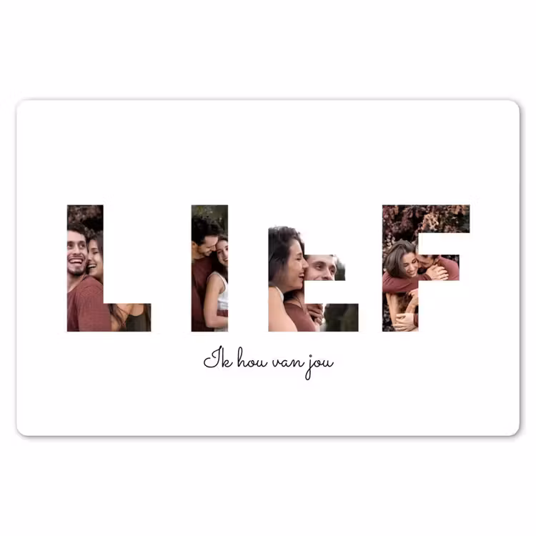 Gepersonaliseerde placemat - 6 stuks - Lief - Lettercollage — 7