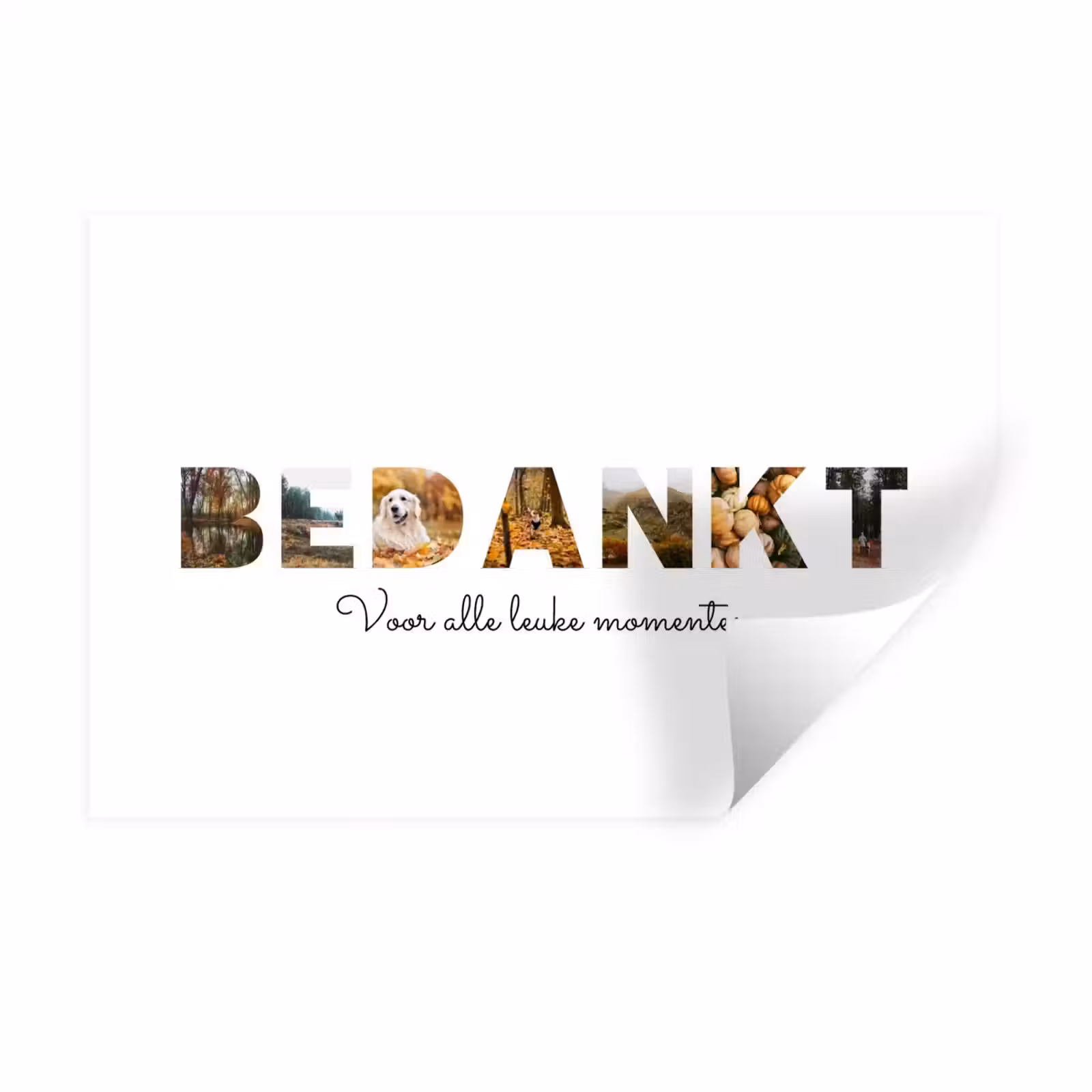 Gepersonaliseerde muursticker - Bedankt - Lettercollage — 1