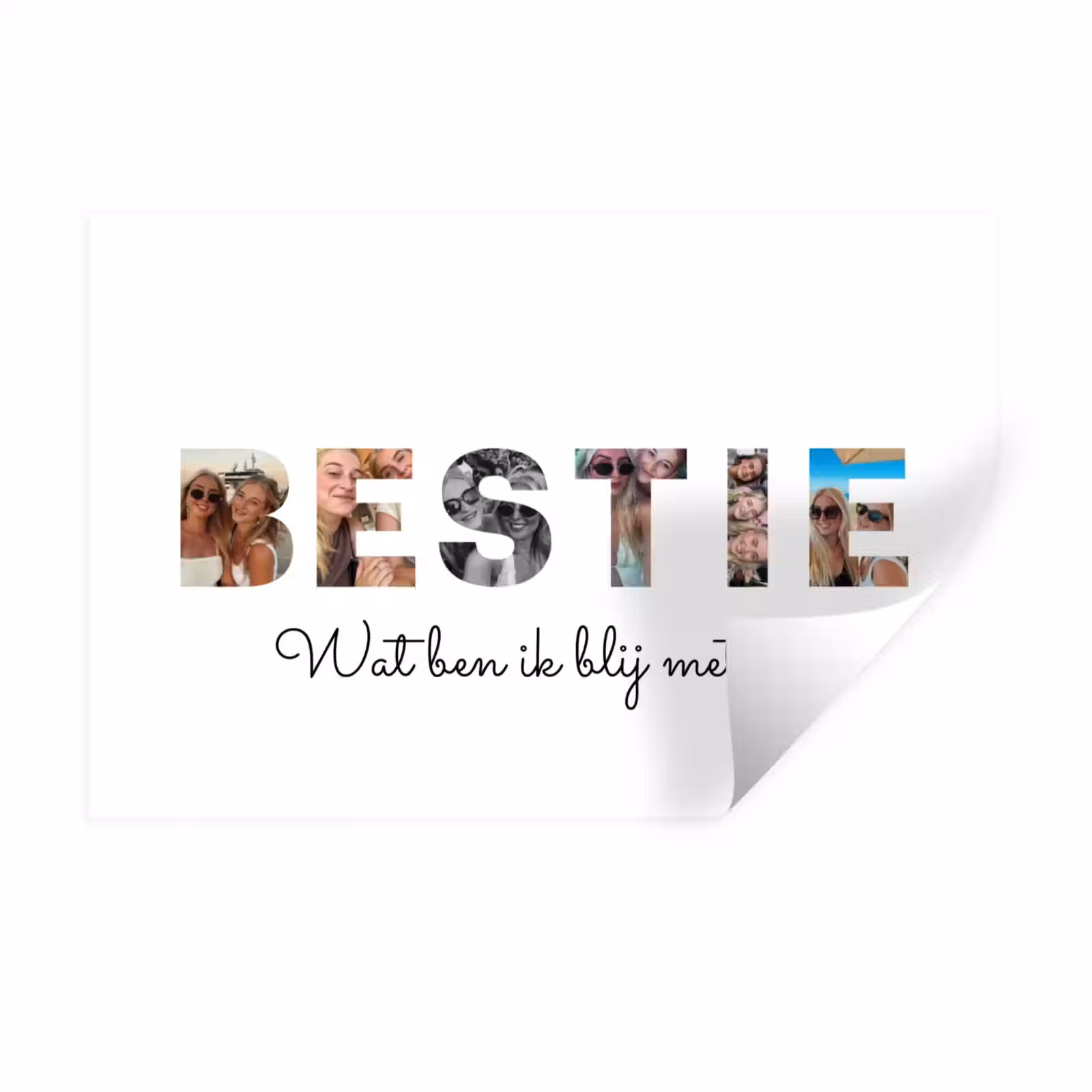 Gepersonaliseerde muursticker - Bestie - Lettercollage — 1