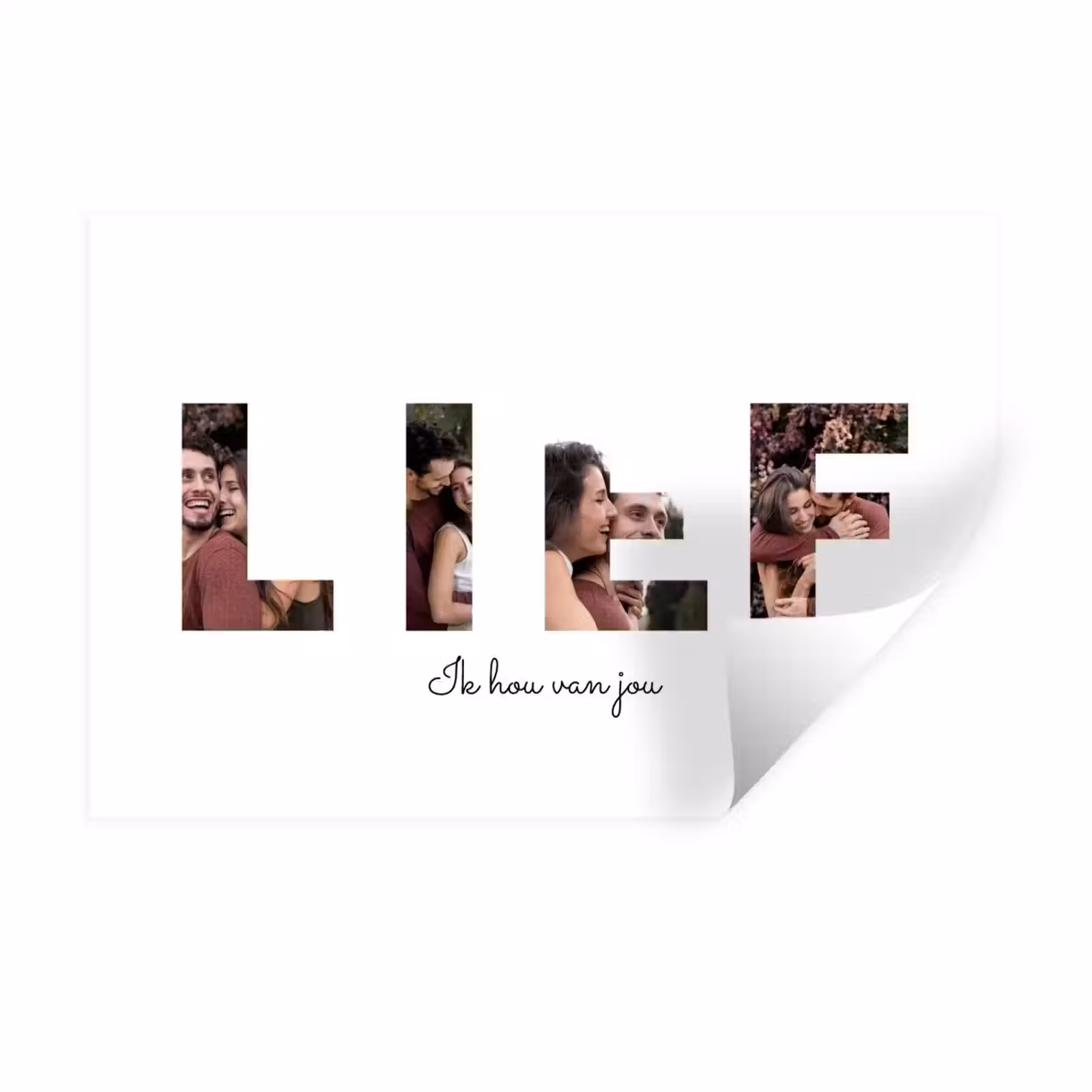 Gepersonaliseerde muursticker - Lief - Lettercollage — 1