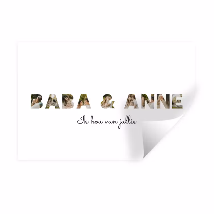 Gepersonaliseerde muursticker - Baba & Anne - Lettercollage — 1