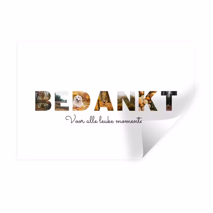 Gepersonaliseerde muursticker - Bedankt - Lettercollage — 1