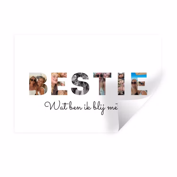 Gepersonaliseerde muursticker - Bestie - Lettercollage — 1
