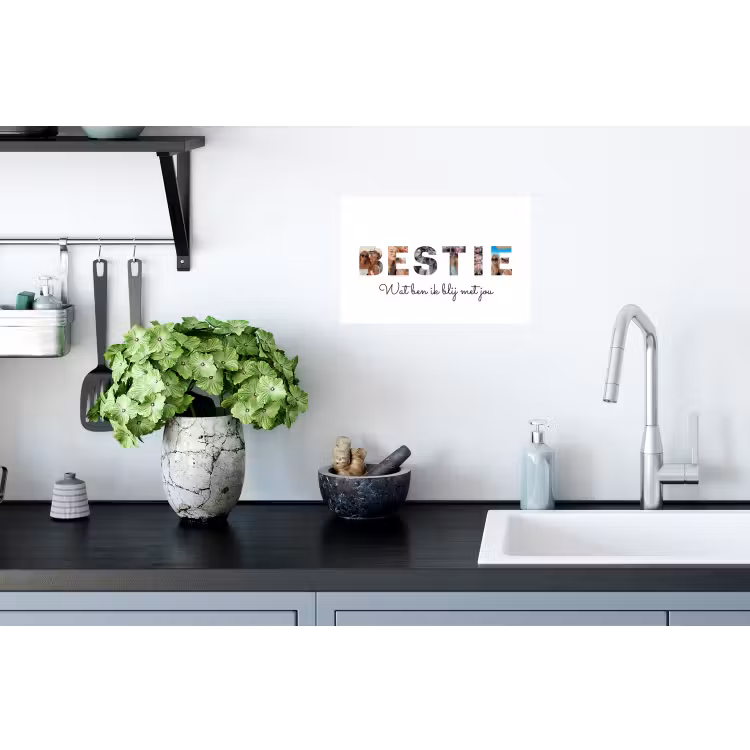 Gepersonaliseerde muursticker - Bestie - Lettercollage — 2