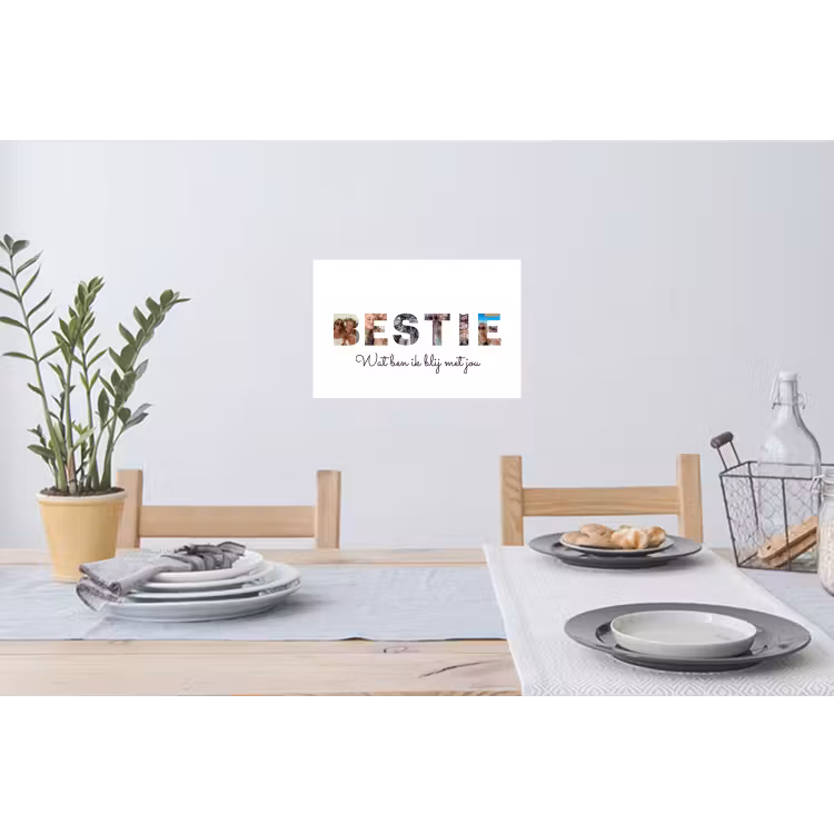 Gepersonaliseerde muursticker - Bestie - Lettercollage — 3