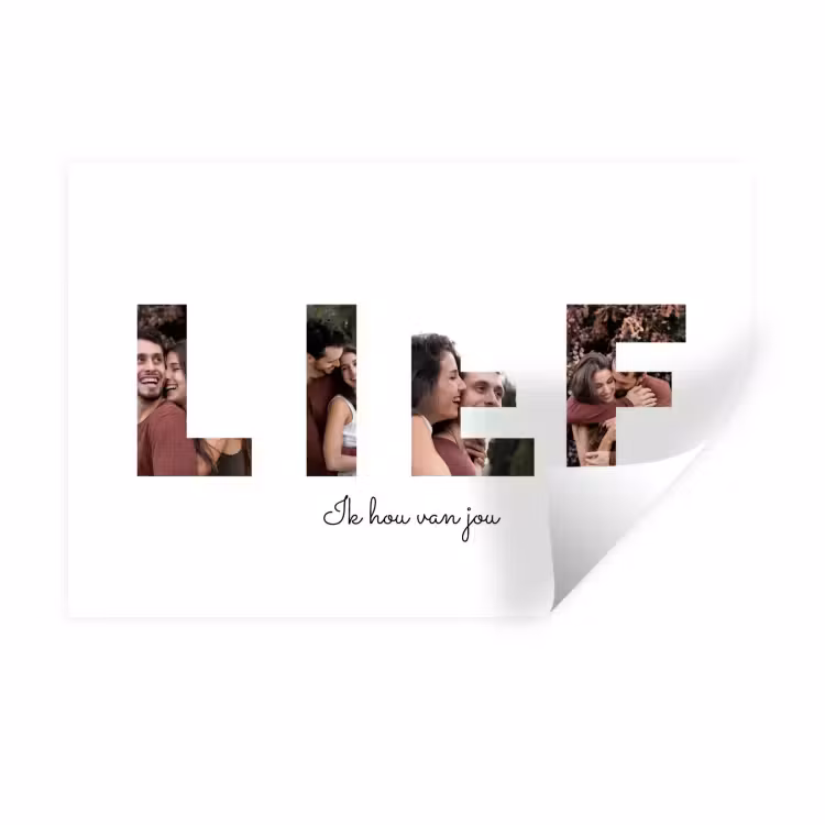 Gepersonaliseerde muursticker - Lief - Lettercollage — 1