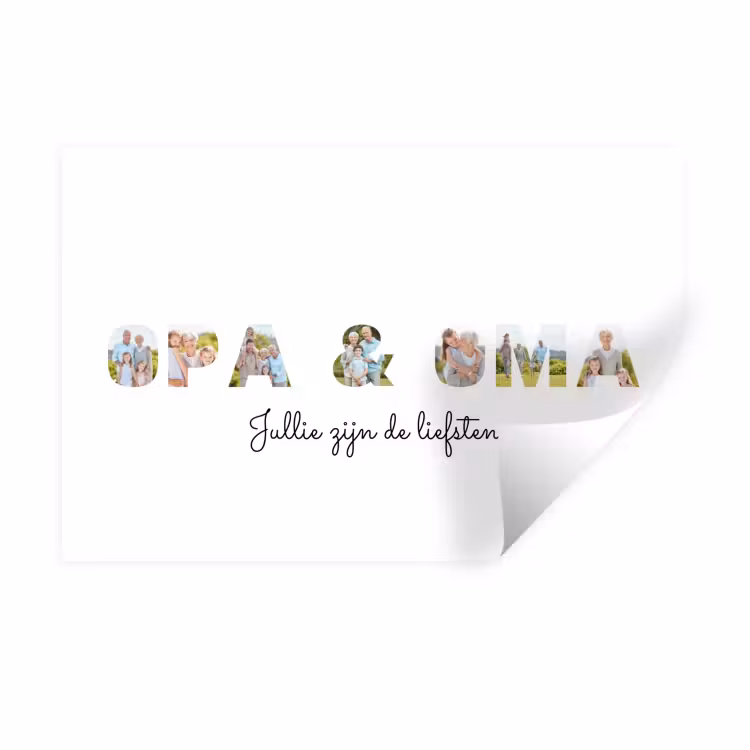 Gepersonaliseerde muursticker - Opa & Oma - Lettercollage — 1