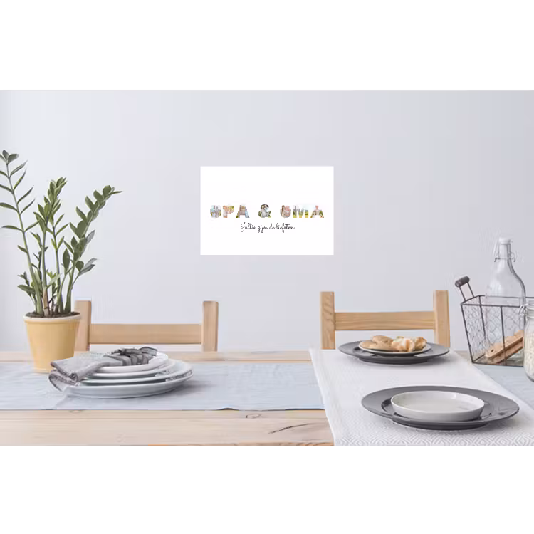 Gepersonaliseerde muursticker - Opa & Oma - Lettercollage — 3