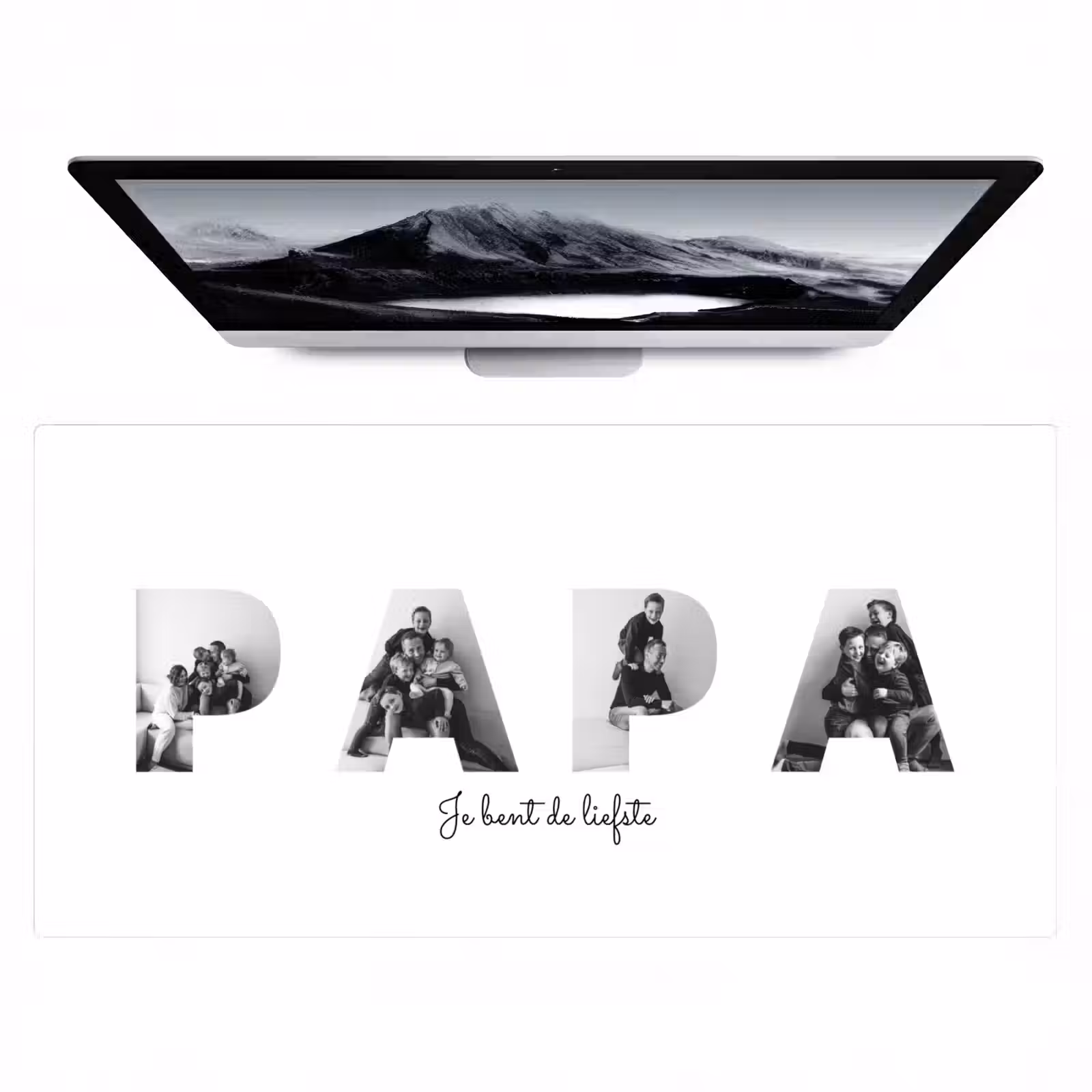 Gepersonaliseerde bureau onderlegger - Papa - Lettercollage — 1