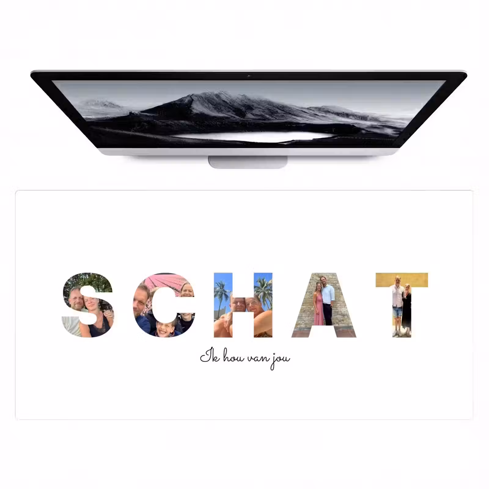 Gepersonaliseerde bureau onderlegger - Schat - Lettercollage — 1