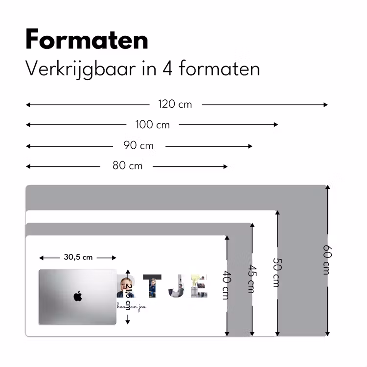 Gepersonaliseerde bureau onderlegger - Beertje - Lettercollage — 8