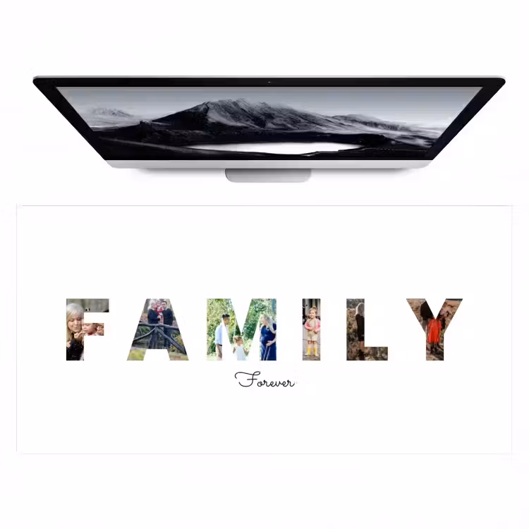 Gepersonaliseerde bureau onderlegger - Family - Lettercollage — 1