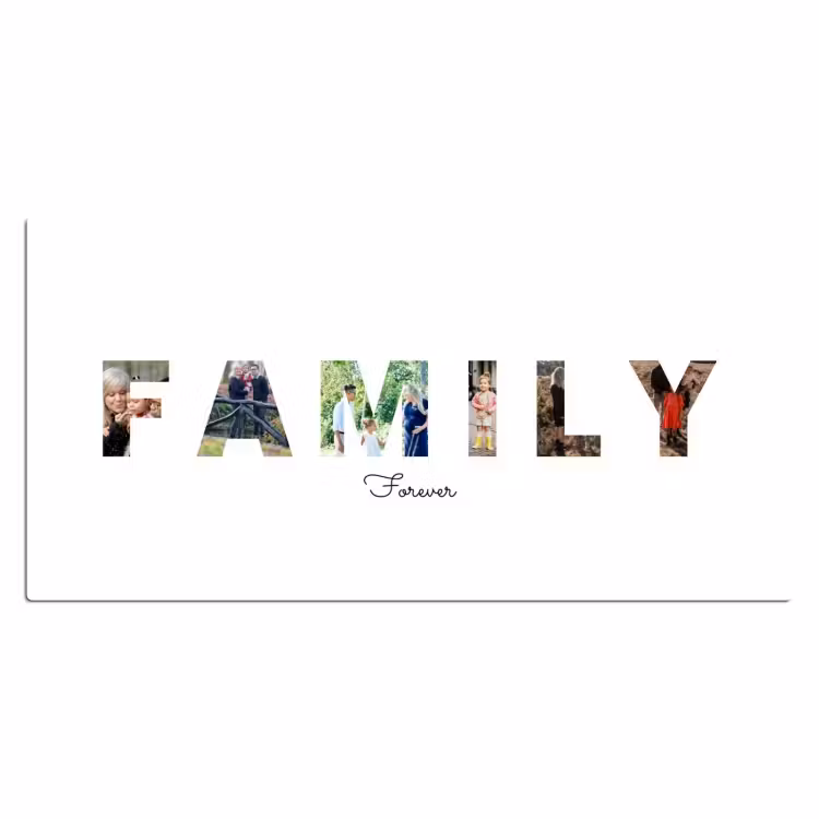 Gepersonaliseerde bureau onderlegger - Family - Lettercollage — 2