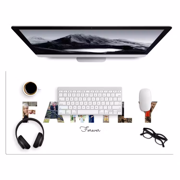 Gepersonaliseerde bureau onderlegger - Family - Lettercollage — 4