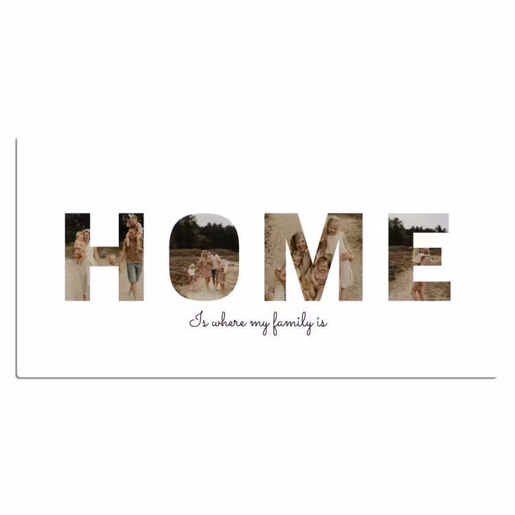 Gepersonaliseerde bureau onderlegger - Home - Lettercollage — 2