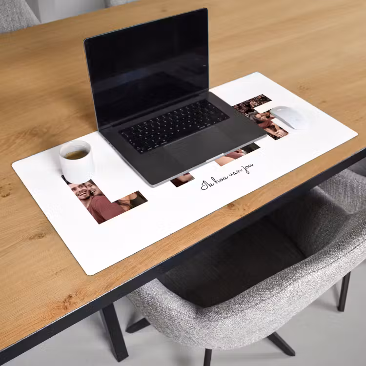 Gepersonaliseerde bureau onderlegger - Lief - Lettercollage — 3