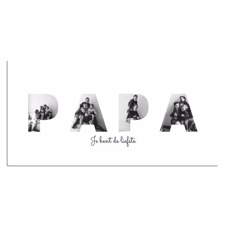 Gepersonaliseerde bureau onderlegger - Papa - Lettercollage — 2