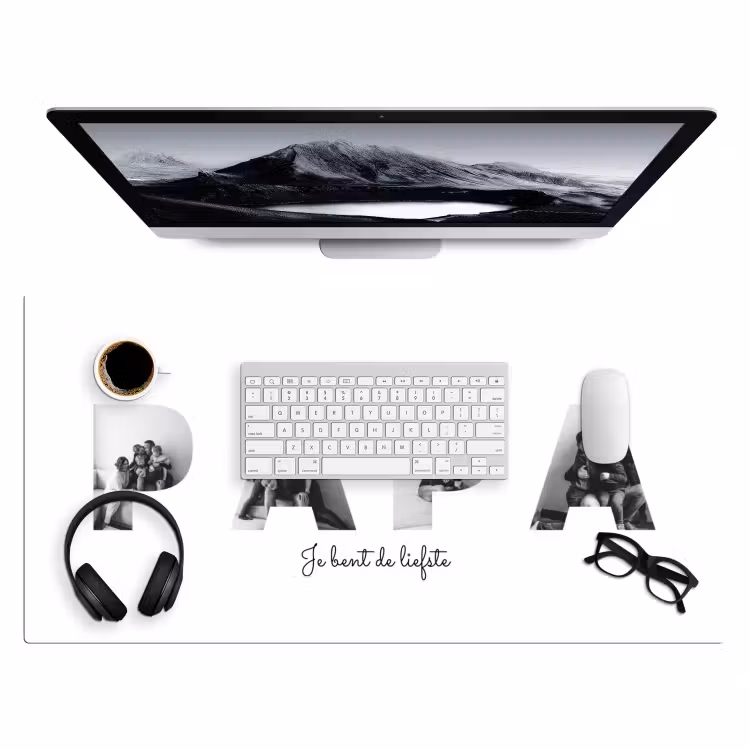 Gepersonaliseerde bureau onderlegger - Papa - Lettercollage — 4