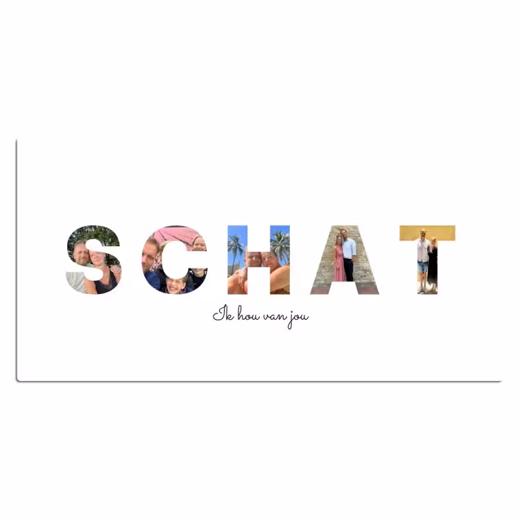 Gepersonaliseerde bureau onderlegger - Schat - Lettercollage — 2