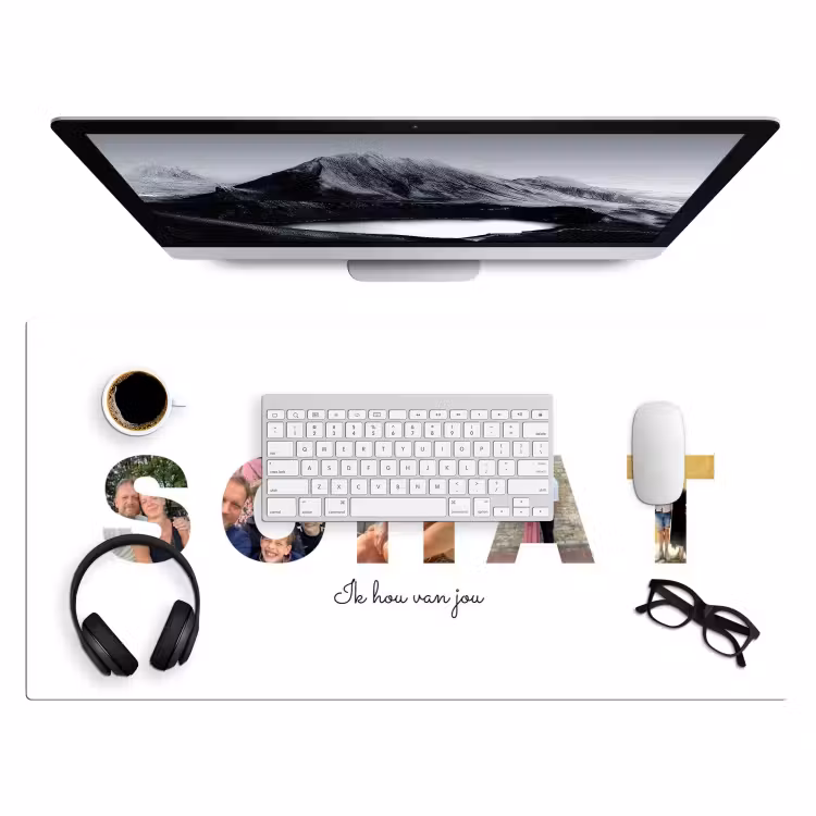 Gepersonaliseerde bureau onderlegger - Schat - Lettercollage — 4