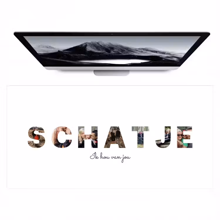 Gepersonaliseerde bureau onderlegger - Schatje - Lettercollage — 1