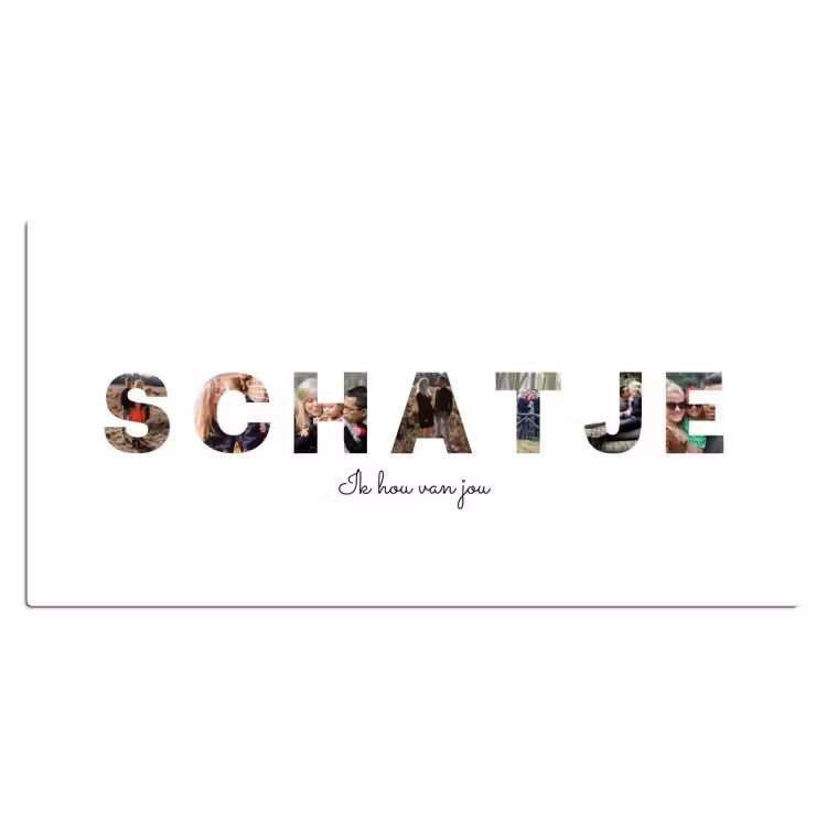 Gepersonaliseerde bureau onderlegger - Schatje - Lettercollage — 2