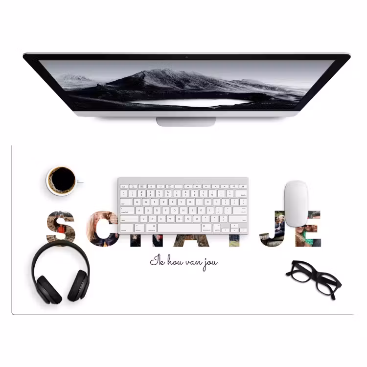 Gepersonaliseerde bureau onderlegger - Schatje - Lettercollage — 4