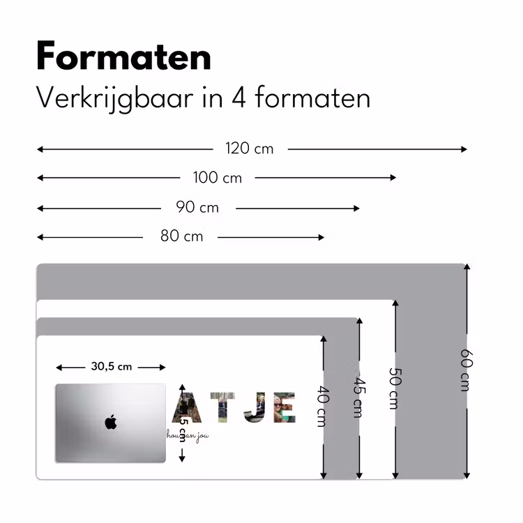 Gepersonaliseerde bureau onderlegger - Schatje - Lettercollage — 8