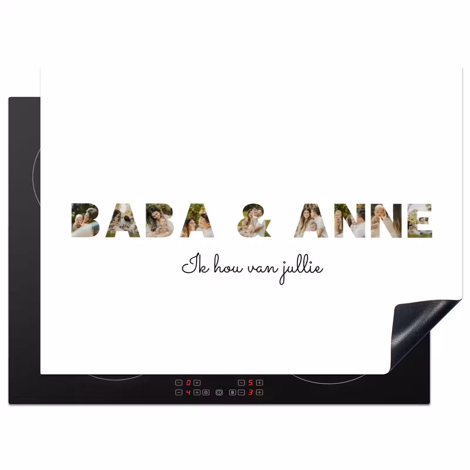 Gepersonaliseerde inductie beschermer - Baba & Anne - Lettercollage — 1