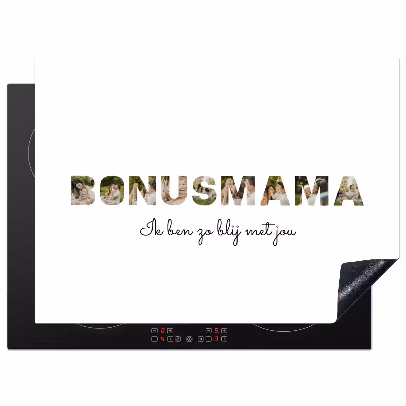 Gepersonaliseerde inductie beschermer - Bonusmama - Lettercollage — 1