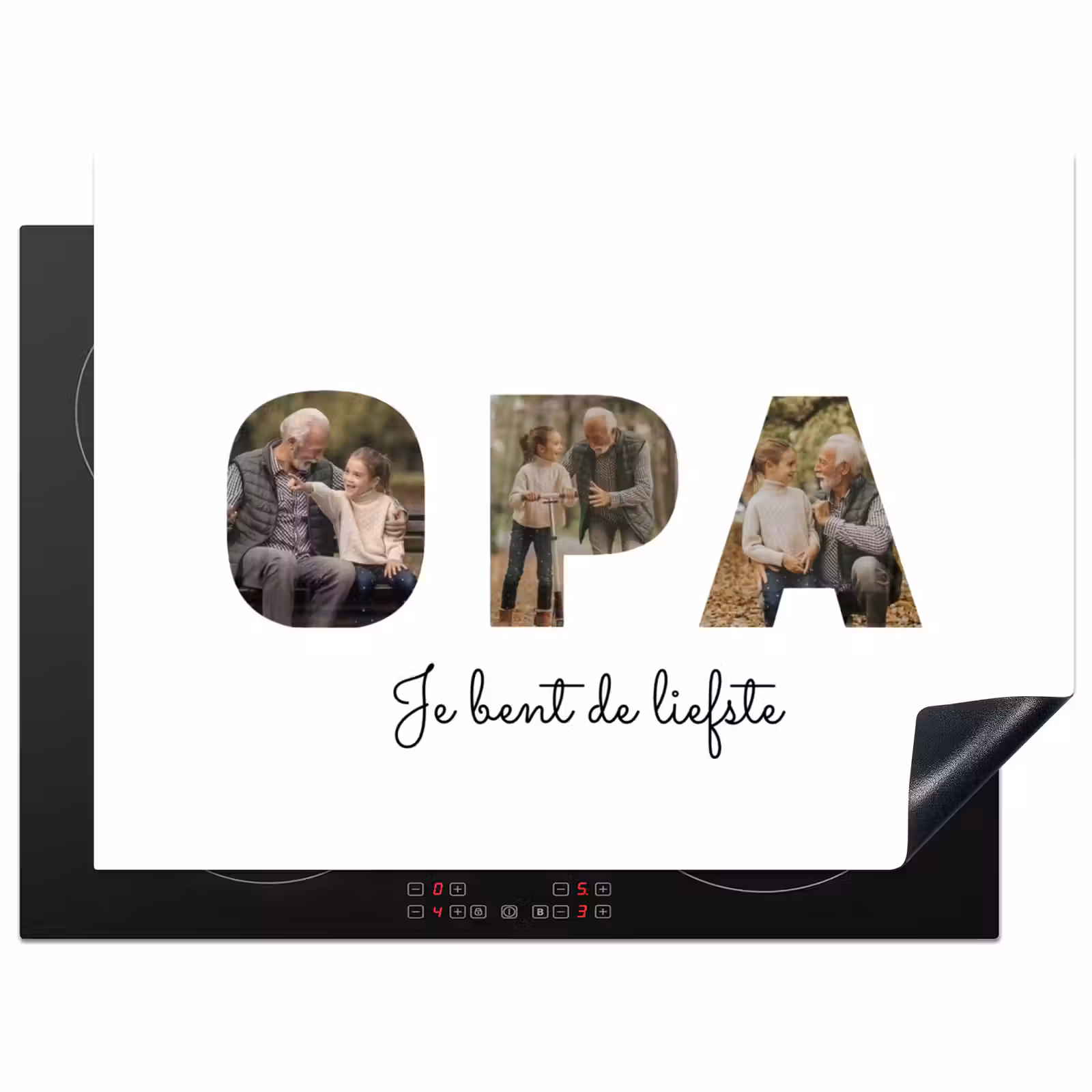 Gepersonaliseerde inductie beschermer - Opa - Lettercollage — 1