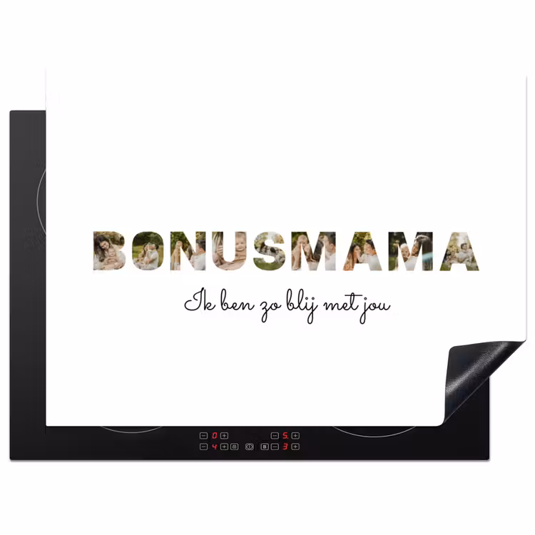 Gepersonaliseerde inductie beschermer - Bonusmama - Lettercollage — 1