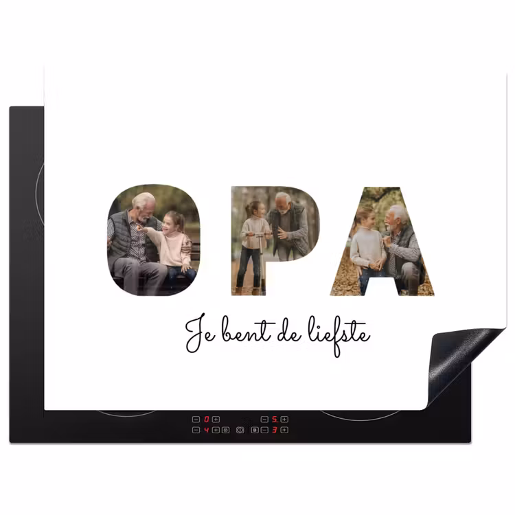 Gepersonaliseerde inductie beschermer - Opa - Lettercollage — 1