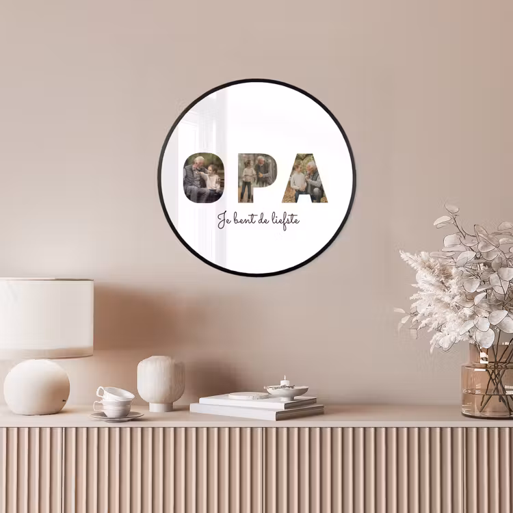 Gepersonaliseerde ronde fotolijst - Opa - Lettercollage — 5