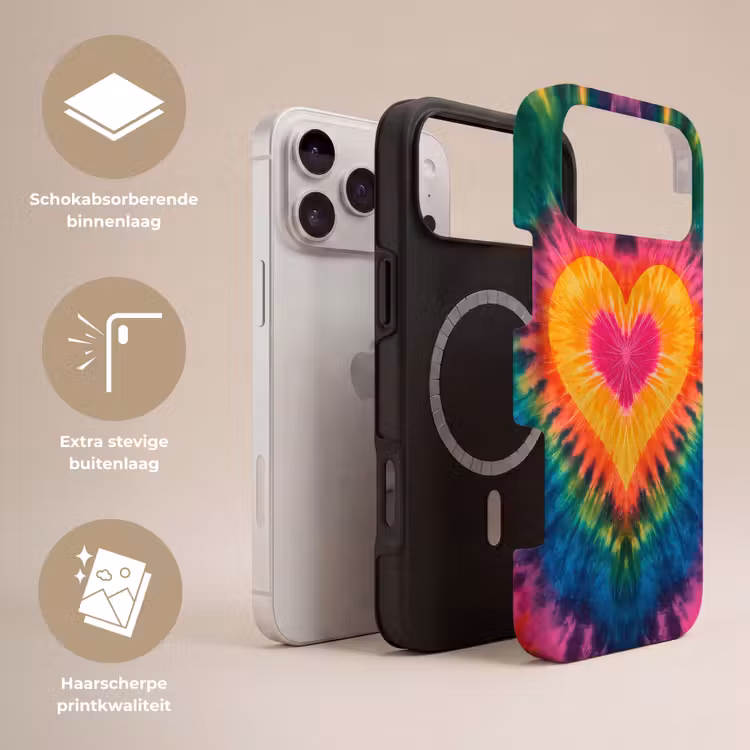 Telefoonhoesje Toughcase - Hart - Tie Dye - Kleurrijk — 3