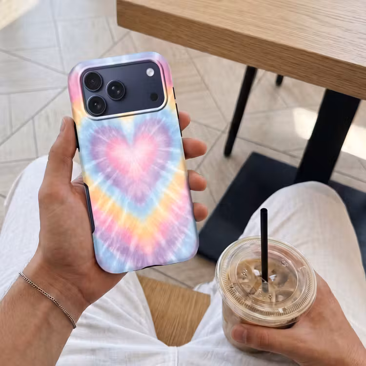 Telefoonhoesje Toughcase - Hartvorm - Pastelkleuren - Tie Dye — 4