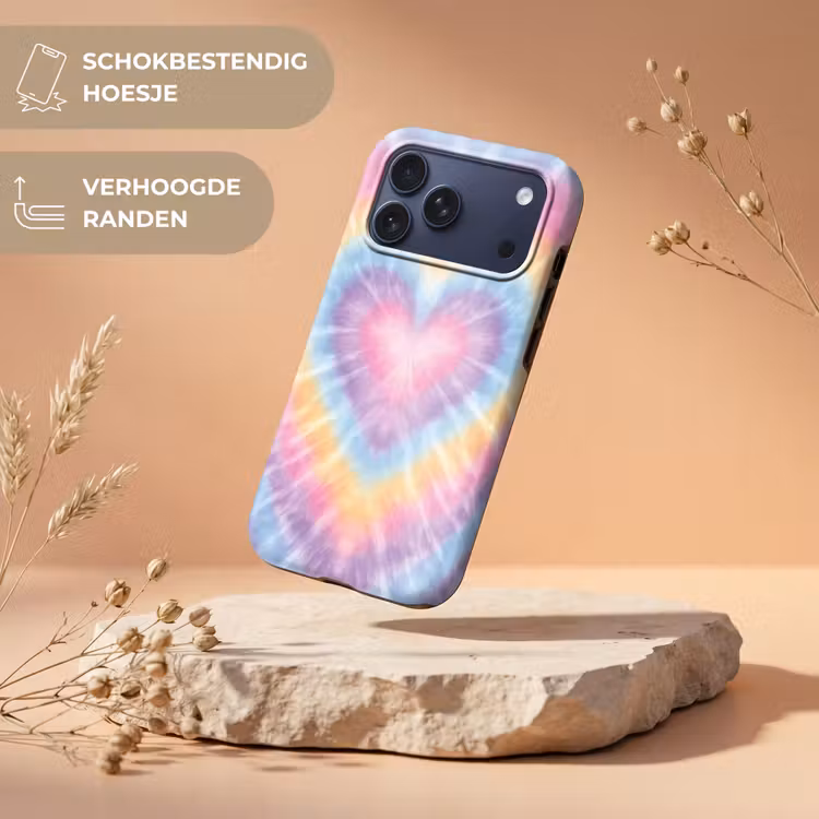 Telefoonhoesje Toughcase - Hartvorm - Pastelkleuren - Tie Dye — 5