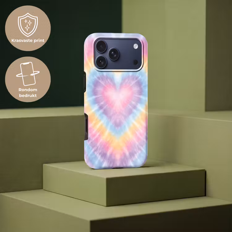 Telefoonhoesje Toughcase - Hartvorm - Pastelkleuren - Tie Dye — 7