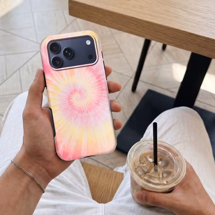 Telefoonhoesje Toughcase - Patroon - Tie Dye - Pasteltinten - Roze — 4