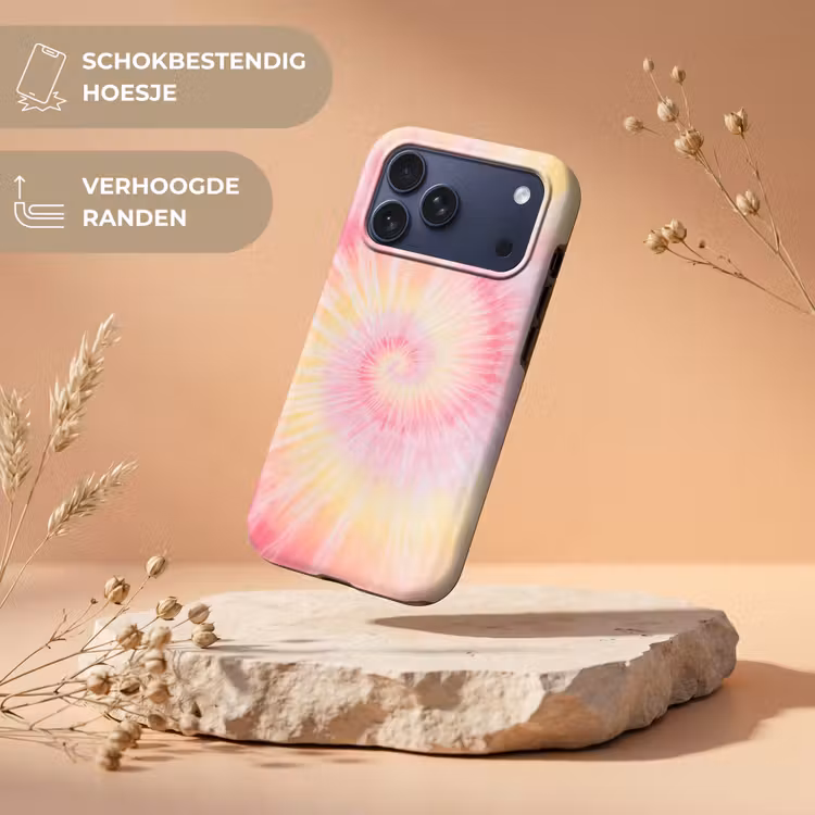 Telefoonhoesje Toughcase - Patroon - Tie Dye - Pasteltinten - Roze — 5