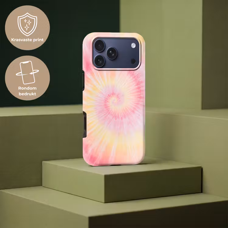 Telefoonhoesje Toughcase - Patroon - Tie Dye - Pasteltinten - Roze — 7