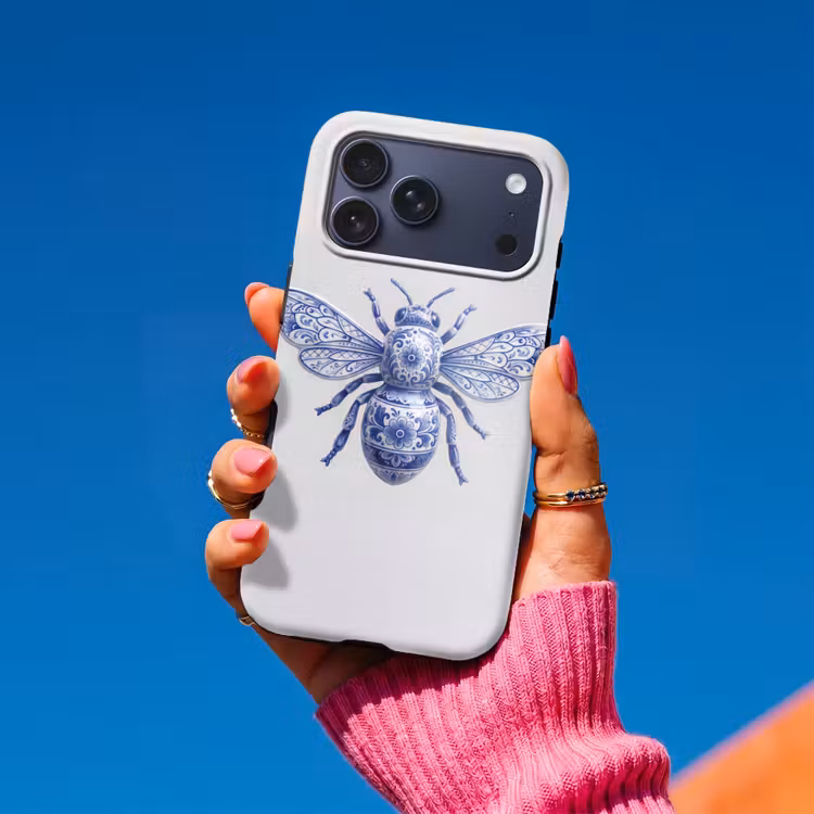 Telefoonhoesje Toughcase - Bij - Modern - Delfts - Blauw — 2