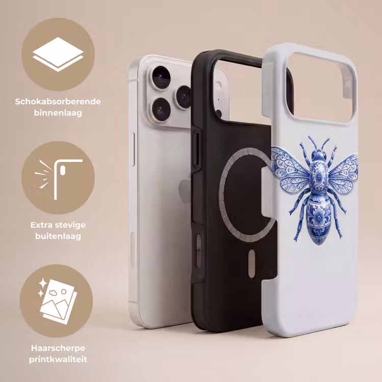 Telefoonhoesje Toughcase - Bij - Modern - Delfts - Blauw — 3