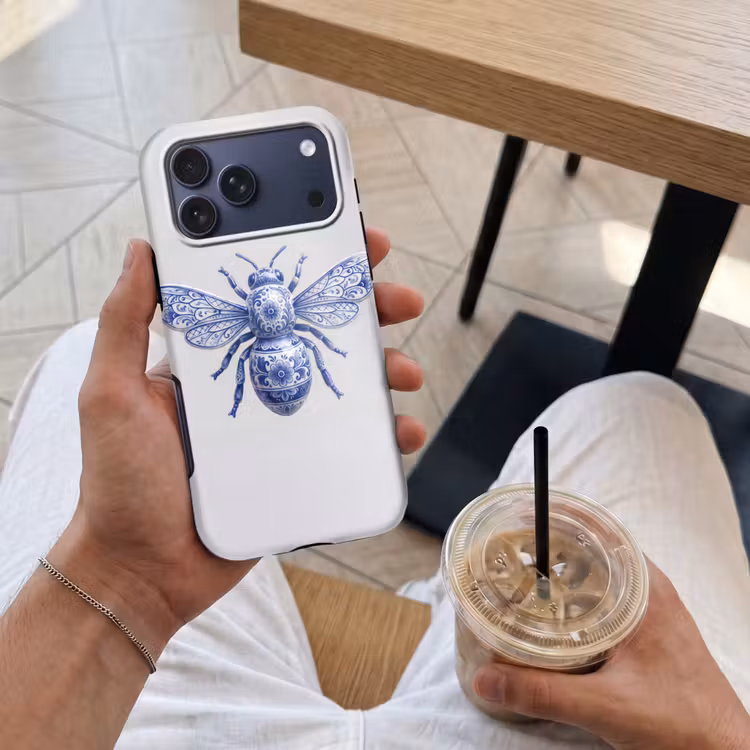 Telefoonhoesje Toughcase - Bij - Modern - Delfts - Blauw — 4