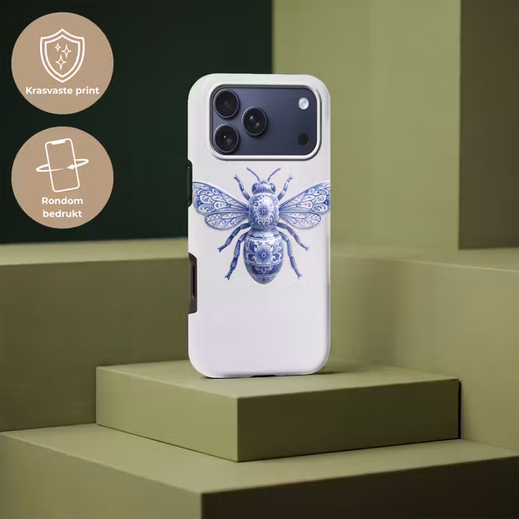 Telefoonhoesje Toughcase - Bij - Modern - Delfts - Blauw — 7