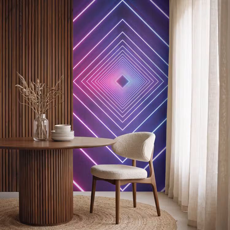 Behang - Neon Tunnel Ruiten Paars — 4