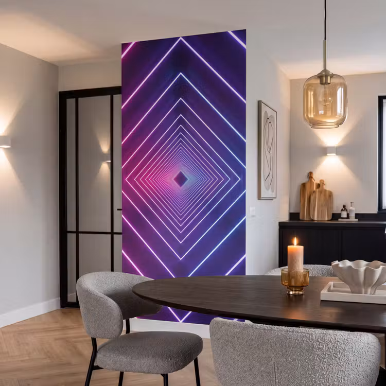 Behang - Neon Tunnel Ruiten Paars — 5