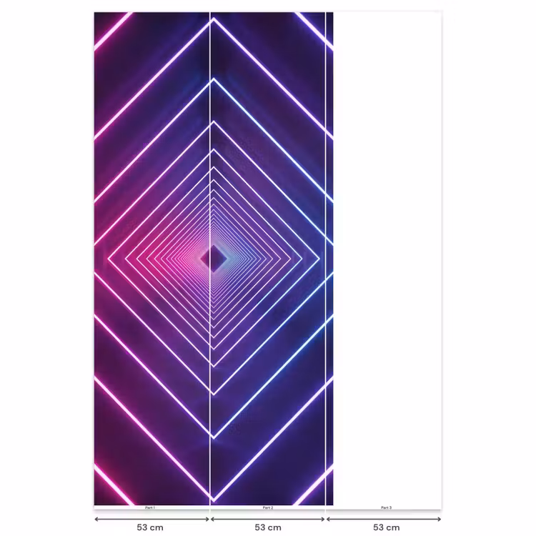 Behang - Neon Tunnel Ruiten Paars — 6
